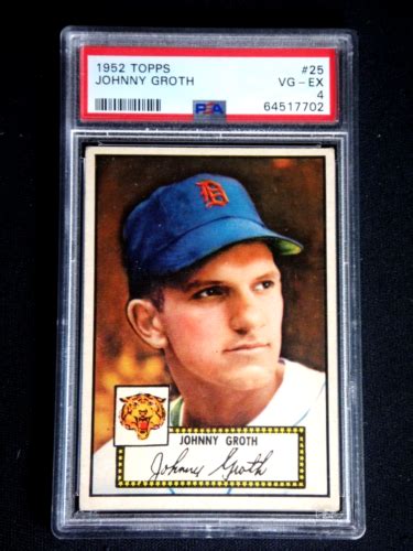 Johnny Groth Topps Baseball Card Psa Vg Ex Iconic Set Graded