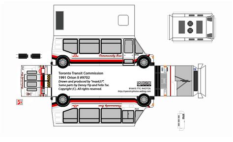 SP. Papel Modelismo: PaperBus 1991 Orion II - Toronto Transit Commission