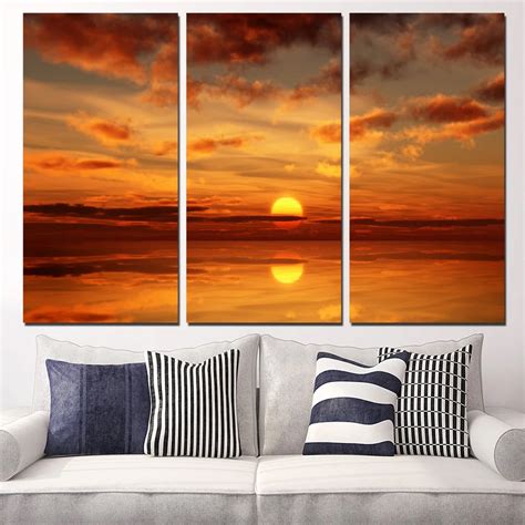 Tableau Wall Art Pictures Canvas Paintings Modular Panel Ocean Sunset