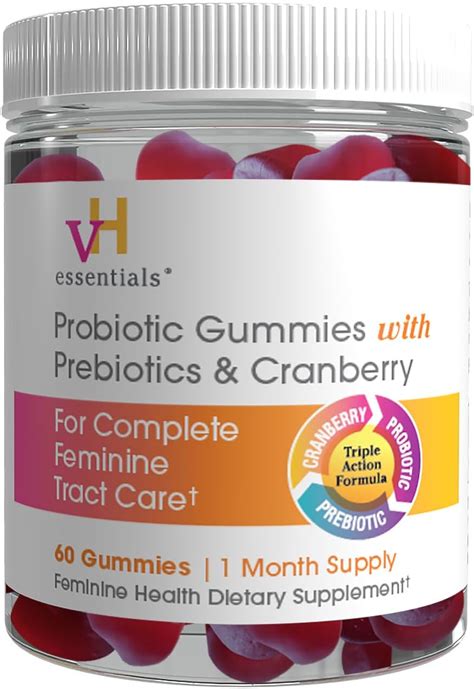 Vh Essentials Probiotic Gummies With Prebiotics And Cranberry Concentrated Extract