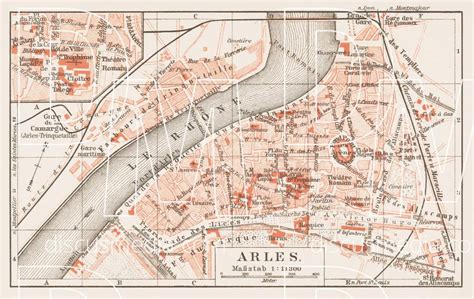 Old Map Of Arles In Buy Vintage Map Replica Poster Print Or