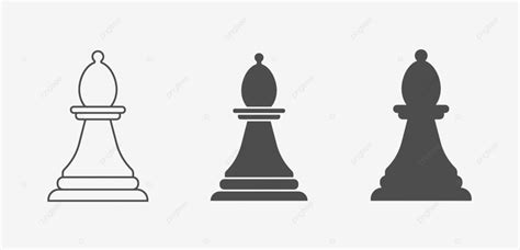 Bishop Chess Piece Icon On White Background Symbol Chess Concept Vector ...