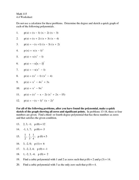 Practice Worksheet Dividing Polynomials Answer Key Printable Word Searches