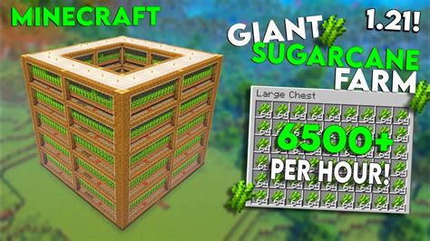 Minecraft 121 Automatic Sugar Cane Farm Easy Efficient Sugar Cane