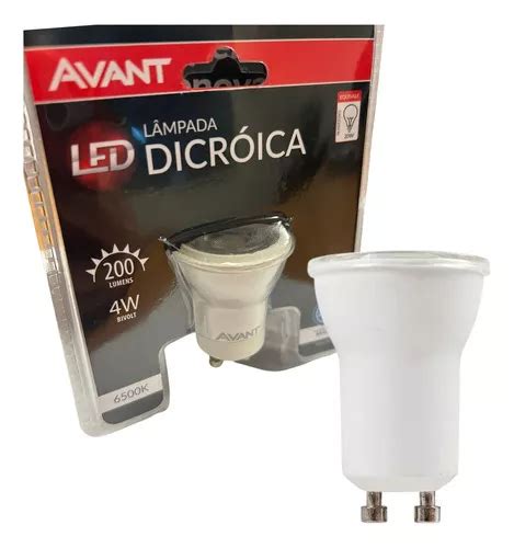 Lâmpada Led Mini Dicroica Avant 4w Gu10 Branco Frio 6500k Cor Da Luz