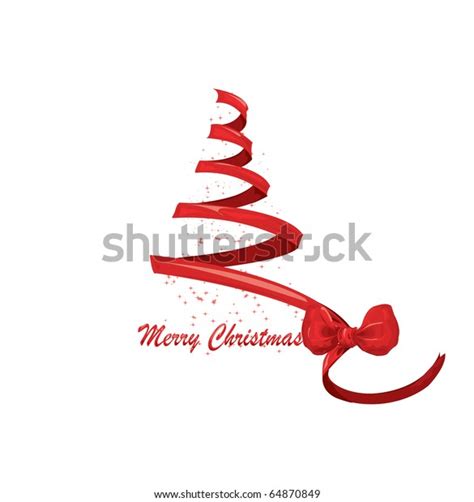 Ribbon Christmas Tree Vector Stock Vector (Royalty Free) 64870849