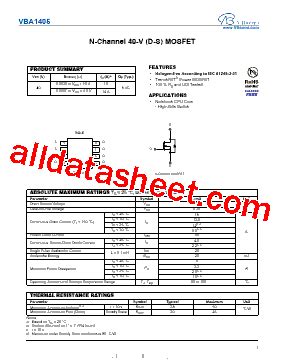 Vba V Datasheet Pdf Vbsemi Electronics Co Ltd