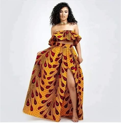 Ankara Crop Top And Skirt High Waist African Style Outfits Dezango