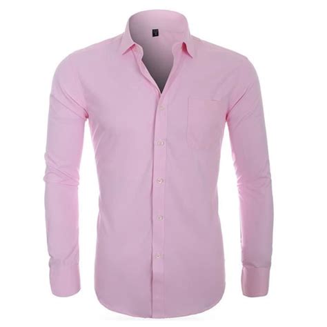 Chemise Habillées Homme Chemisette De Couleur Unie Chemise à Manches Longues Slim Fit