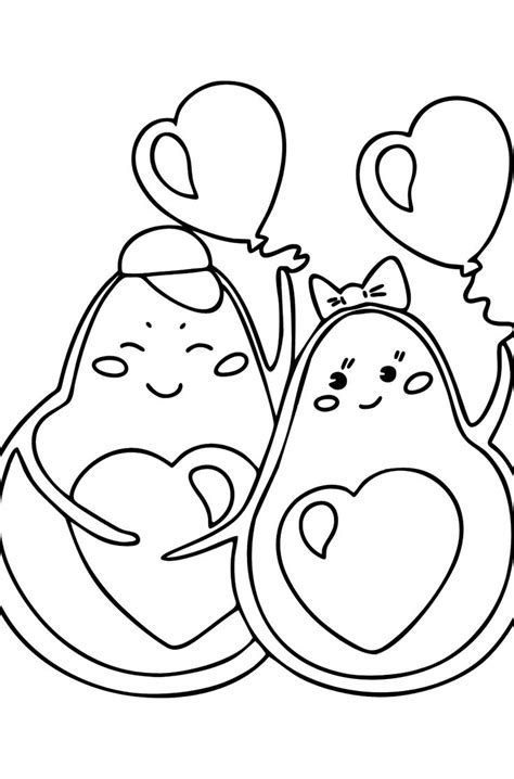 Dibujo De Aguacate Enamorado Para Colorear Coloring Pages Vivid