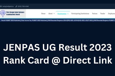 JENPAS UG Result 2023 Rank Card Date Passing Marks Counselling