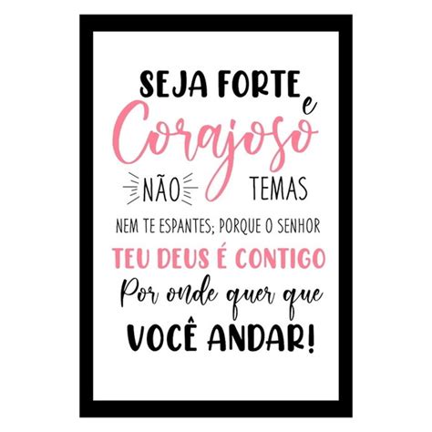 Quadro Seja Forte E Corajoso Motivacionais De Fé Elo7