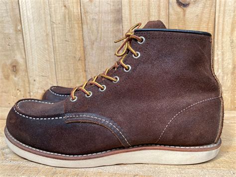 Red Wing Boots Heritage Moc Toe Suede Java Mule Skinner Sz Etsy