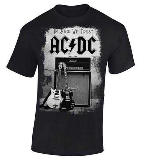 Ac Dc In Rock We Trust Black T Shirt