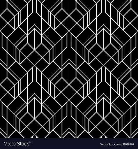 Art deco pattern black white background Royalty Free Vector