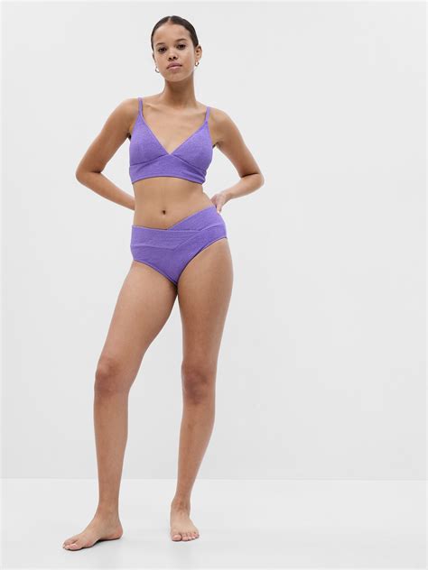 Gap Rib Crossover Bikini Bottom Purple 541250022