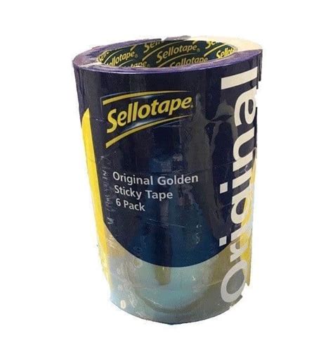 Sellotape Original Golden Sticky Tape 24mm X 50m Pack Of 6