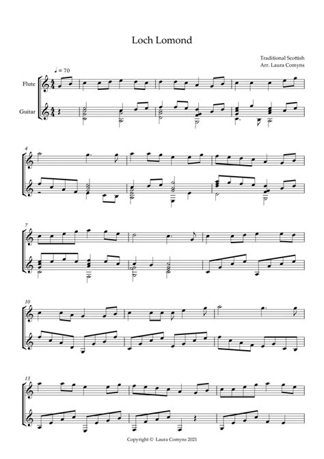 Loch Lomond Sheet Music Traditional Scottish Instrumental Duet