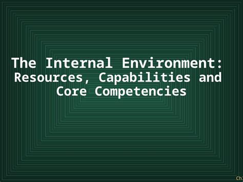 Ppt Ch The Internal Environment Resources Capabilities And Core