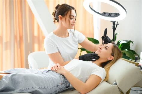 Premium Photo Permanent Makeup Permanent Tattooing Of Eyebrows