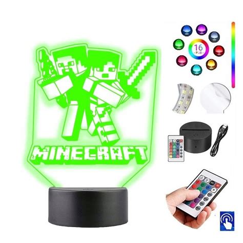 Lampka Na Biurko Nocna Minecraft Kolor W Led Plexido Plexido