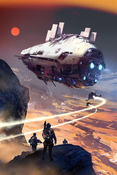 Artstation Icarus Corps Book Cover Sparth Spaceship Art