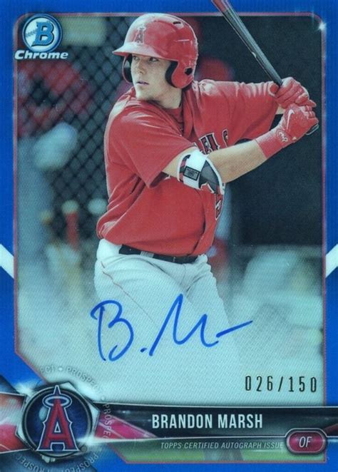 Brandon Marsh 2018 Bowman Chrome BCPA BM Prospect Auto Blue