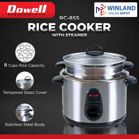 DOWELL By Winland 8 Cups Rice Cooker Non Stick Aluminum Bowl RC 8SS