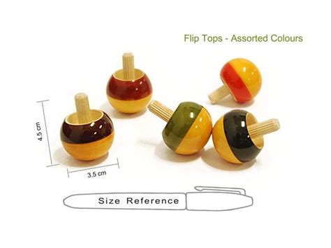Fairkraft Creations Flip Top Wooden Spinning Tops Wooden Top