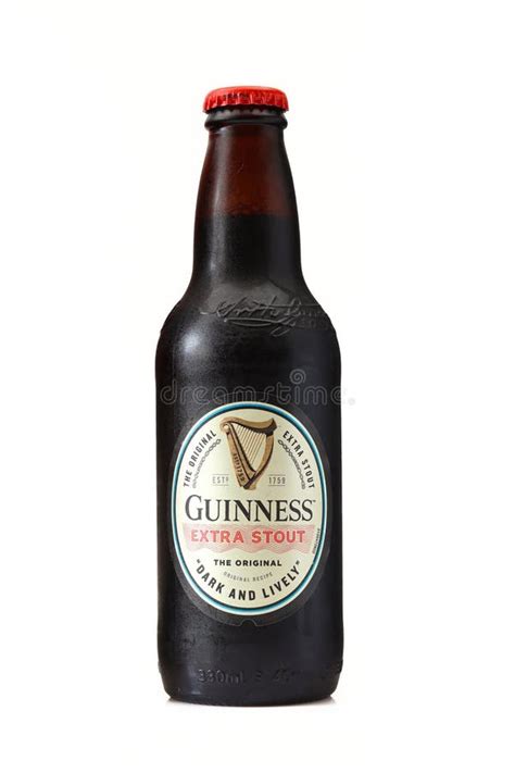 Guiness Extra Stout Dark Beer Isolated On White Background Editorial