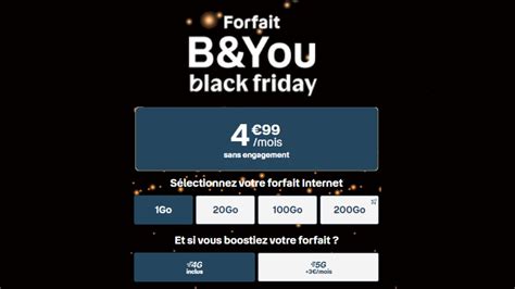 Top départ du Black Friday de Bouygues Telecom avec 4 forfaits B You