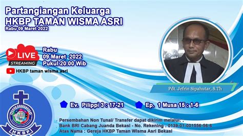 Partangiangan Keluarga HKBP TAMAN WISMA ASRI 09 Maret 2022 YouTube