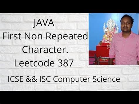 Java Program To Find The Index Of First Non Repeating Character In A