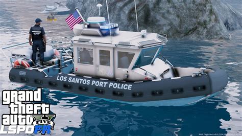 GTA 5 LSPDFR Coastal Callouts Port Police Defender Class Boat