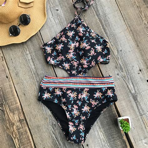 Cupshe Dream Girl Print One Piece Hollow Cutout Swimsuit Bikini Bathing