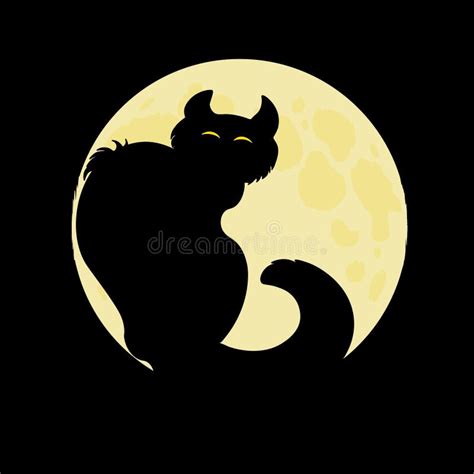 Black cat and moon stock vector. Illustration of character - 26853730