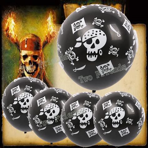 Skull Latex Balloons 12inch Halloween Black Pirate Air Globos Pirates