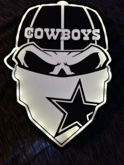 Dallas Cowboys Skull With A Bandana By Liz Print Stuff Makerworld