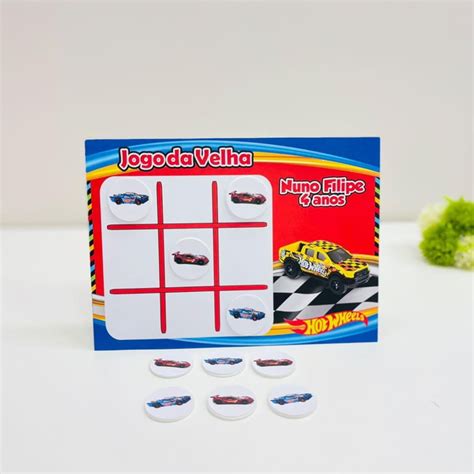 Jogo Da Velha Lembrancinha Personalizada Hot Wheels Elo