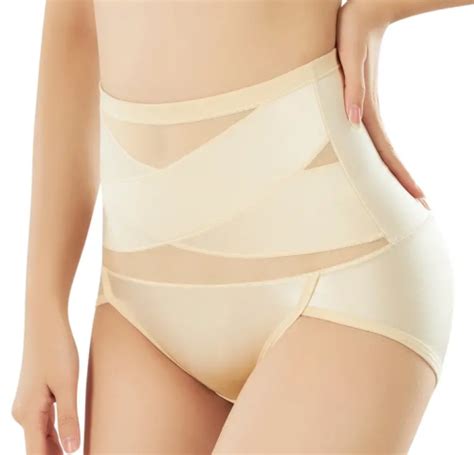 Criss Cross Mesh High Waist Shapewear Panties Tummy Control LT Support