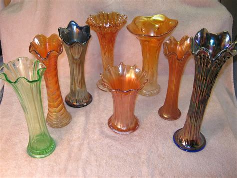 Collection Of Carnival Glass Trunk Vases Collectors Weekly