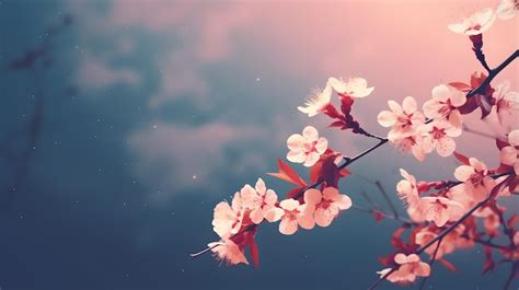 Premium Photo Romantic Night Scene Beautiful Cherry Blossom