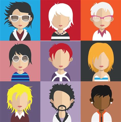 Set Of People Avatar Icons Stock Vector Sky Designs