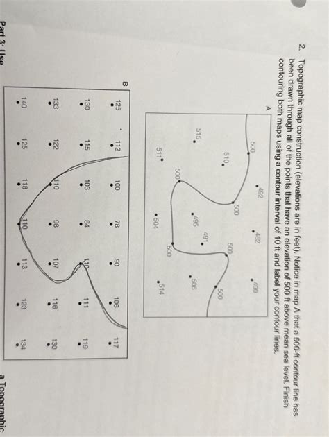 Topographic Map Construction Elevations Are In Chegg