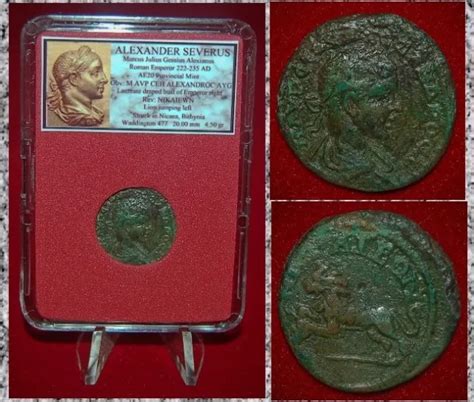 ANCIENT ROMAN EMPIRE Coin Of ALEXANDER SEVERUS Jumping Lion Reverse