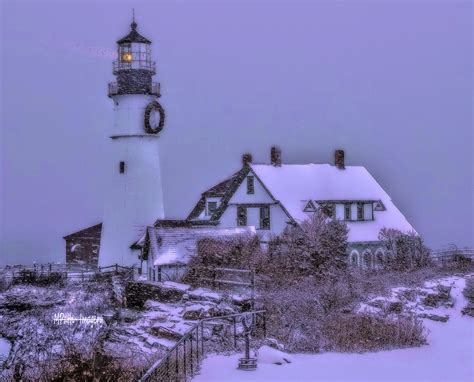 Portland Head Lighthouse Snow Scene