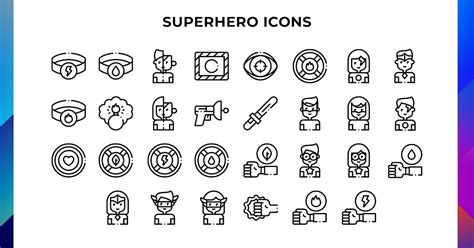 Superhero Icons, Icons ft. avenger & cape - Envato Elements