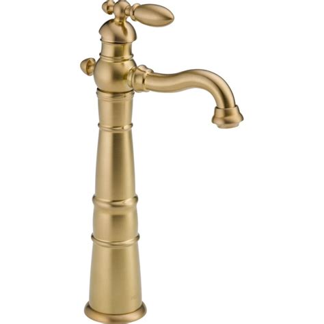 Delta Victorian Single Hole 1 Handle High Arc Bathroom Faucet In Bronze With Lever Handle The