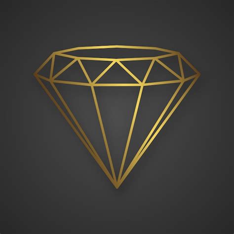 Diamante De Oro De Lujo Aislado Logotipo De L Nea Vectorial Para Su