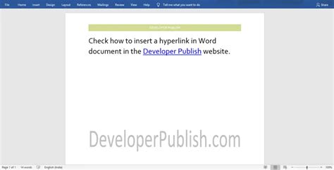 How To Insert Hyperlinks In Word Developer Publish